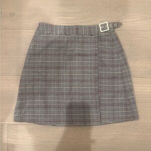 Brandy Melville Checkered Mini Skirt with Buckle